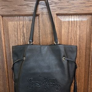 Black Leather Tote Bag
